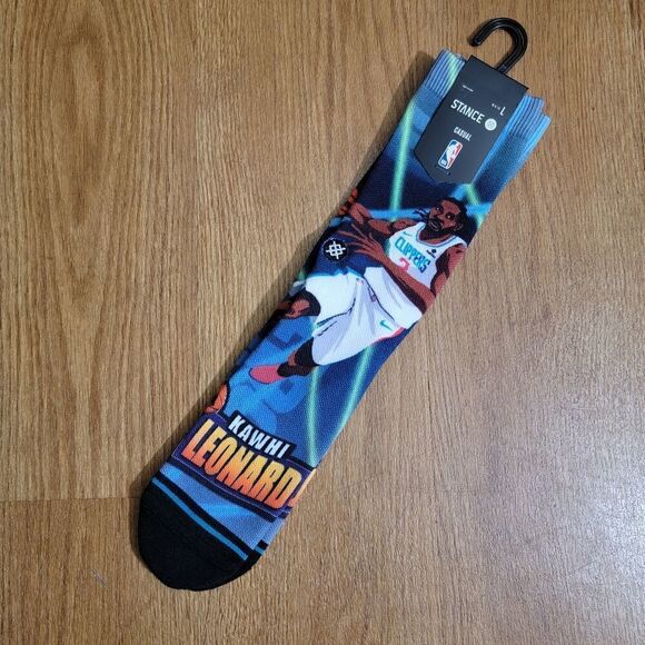 Stance NBA Kawhi Leonard Fast Break Crew Socks Los Angeles Clippers Large L New - Picture 5 of 11